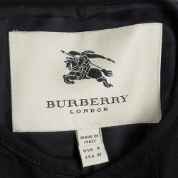 Pre Owned جاكيت بربري لندن قطن أسود سحاب أمامي M