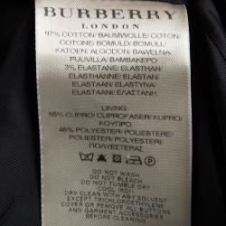 Pre Owned جاكيت بربري لندن قطن أسود سحاب أمامي M