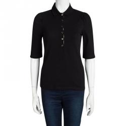 Pre Owned Burberry Brit Black Cotton Polo T-Shirt M