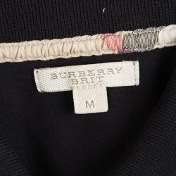 Pre Owned Burberry Brit Black Cotton Polo T-Shirt M
