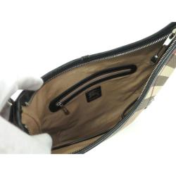 Pre Owned Burberry Black Nova Check Coated Canvas Hobo