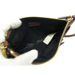 Pre Owned Burberry Brown House Check Canvas/Leather Crossbody Bag