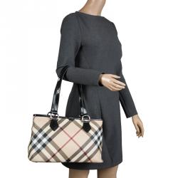 مملوكة مسبقًا Burberry Black Nova Check PVC Regent Tote