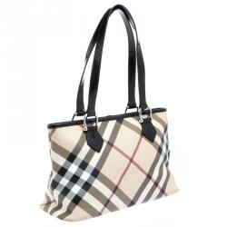 مملوكة مسبقًا Burberry Black Nova Check PVC Regent Tote