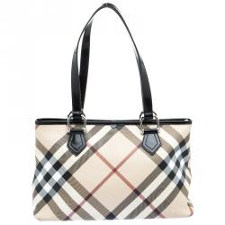 مملوكة مسبقًا Burberry Black Nova Check PVC Regent Tote