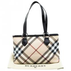 مملوكة مسبقًا Burberry Black Nova Check PVC Regent Tote