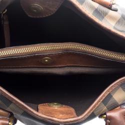 Pre Owned Burberry Brown Smoked Check PVC Small Northfield Tote