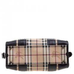 Pre Owned Burberry Brown Haymarket Check PVC Minford Satchel