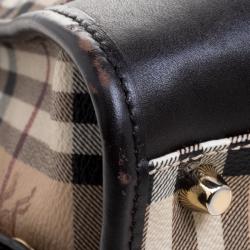 Pre Owned Burberry Brown Haymarket Check PVC Minford Satchel