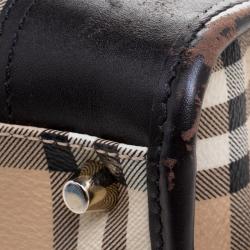 Pre Owned Burberry Brown Haymarket Check PVC Minford Satchel