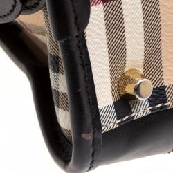 Pre Owned Burberry Brown Haymarket Check PVC Minford Satchel