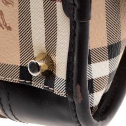 Pre Owned Burberry Brown Haymarket Check PVC Minford Satchel