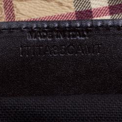 Pre Owned Burberry Choco Brown Haymarket Check PVC Chester Bowling Bag
