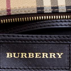 Pre Owned Burberry Choco Brown Haymarket Check PVC Chester Bowling Bag