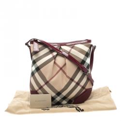 Pre Owned Burberry Raspberry Nova Check PVC Medium Chesham Crossbody 