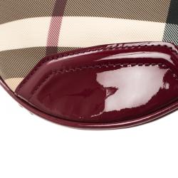 Pre Owned Burberry Raspberry Nova Check PVC Medium Chesham Crossbody 