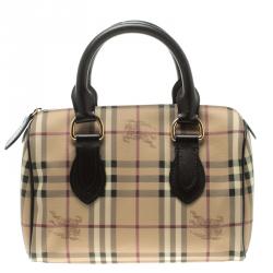 Burberry Choco Brown Haymarket Check PVC Chester Bowling Bag Burberry | TLC