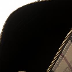 Pre Owned Burberry Choco Brown Haymarket Check PVC Chester Bowling Bag