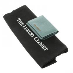 Pre Owned Burberry Viridian Green Patent Leather Coin Wallet