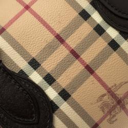 Pre Owned Burberry Brown Haymarket Check PVC Chester Bowling Bag