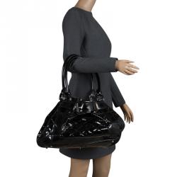 Pre Owned Burberry Black Patent Leather Beaton Satchel