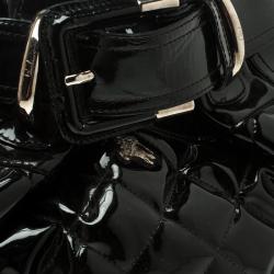 Pre Owned Burberry Black Patent Leather Beaton Satchel
