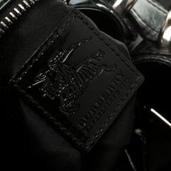 Pre Owned Burberry Black Patent Leather Beaton Satchel