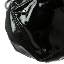 Pre Owned Burberry Black Patent Leather Beaton Satchel