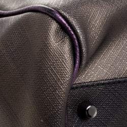 مملوكة مسبقًا Burberry Purple Smoke Check PVC Medium Canterbury Tote