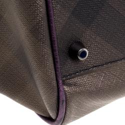 مملوكة مسبقًا Burberry Purple Smoke Check PVC Medium Canterbury Tote