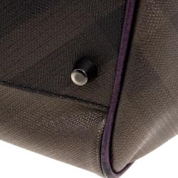 مملوكة مسبقًا Burberry Purple Smoke Check PVC Medium Canterbury Tote