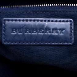 Pre Owned حقيبة يد بربري بيلمور PVC كاروهات سوبرنوفا آومبريه زرقاء
