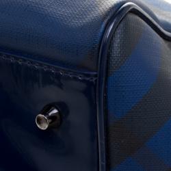 Pre Owned حقيبة يد بربري بيلمور PVC كاروهات سوبرنوفا آومبريه زرقاء