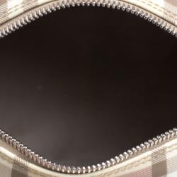 Pre Owned Burberry Pink/Brown House Check PVC Chester Satchel