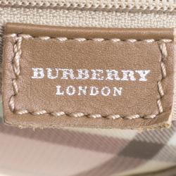 Pre Owned Burberry Pink/Brown House Check PVC Chester Satchel