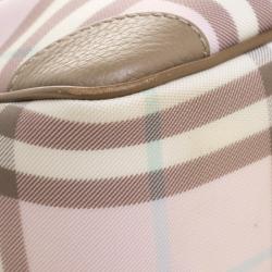 Pre Owned Burberry Pink/Brown House Check PVC Chester Satchel