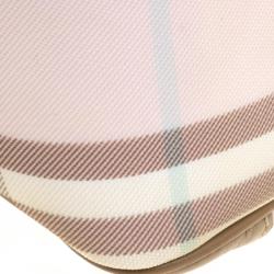 Pre Owned Burberry Pink/Brown House Check PVC Chester Satchel