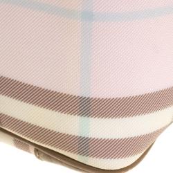 Pre Owned Burberry Pink/Brown House Check PVC Chester Satchel