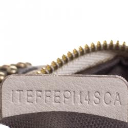 Pre Owned Burberry Beige Smoke Check PVC Heart Studded Satchel