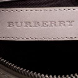 Pre Owned Burberry Beige Smoked Check PVC Small Chester Boston Bag