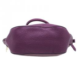 مملوكة مسبقًا حقيبة يد بولنج بربري هيرتيدج جلد بنفسجي متوسطة