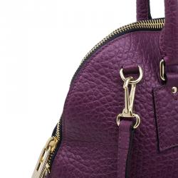 مملوكة مسبقًا حقيبة يد بولنج بربري هيرتيدج جلد بنفسجي متوسطة