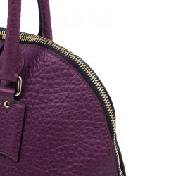 مملوكة مسبقًا حقيبة يد بولنج بربري هيرتيدج جلد بنفسجي متوسطة