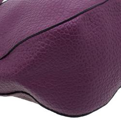مملوكة مسبقًا حقيبة يد بولنج بربري هيرتيدج جلد بنفسجي متوسطة