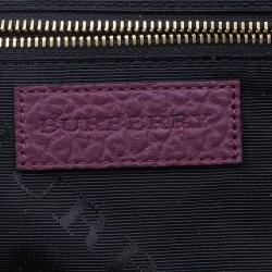 مملوكة مسبقًا حقيبة يد بولنج بربري هيرتيدج جلد بنفسجي متوسطة