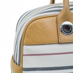 Pre Owned Burberry Horizontal Check Stripe Check Women Bowling Bag