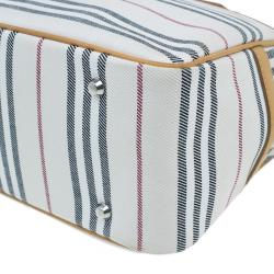 Pre Owned Burberry Horizontal Check Stripe Check Women Bowling Bag