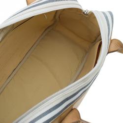 Pre Owned Burberry Horizontal Check Stripe Check Women Bowling Bag