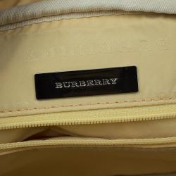Pre Owned Burberry Horizontal Check Stripe Check Women Bowling Bag