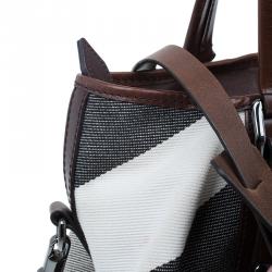 مملوكة مسبقًا حقيبة بربري لوري جلد و كانفاس بني ميغا تشيك 